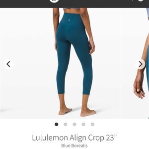 Lululemon align crop 23” blue borealis size 6